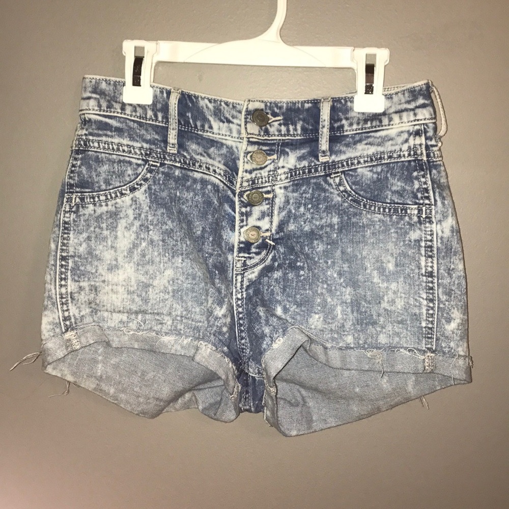High waisted jean shorts
